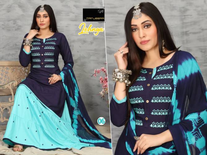 Majeera Lehnga Festive Wear Rayon Printed Ready Made Collection